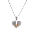 Dettaglio del ciondolo a cuore spezzato ghiacciato con cerotto dorato e catena a corda - Argento (Toppa Dorata) + Catena a Corda in Acciaio Inossidabile