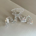 Funkelnde transparente Wellen-Haarklammer mit schillernden Regenbogen-Pailletten - Transparent