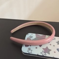Glänzender rosa gepolsterter Leder-Haarreif mit schicker 3D-Form für Damen - Rosa