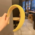 Zartgelber gepolsterter Haarreifen mit Waffelstruktur und High-Top-Design für Damen - Waffelstruktur
