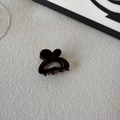 Minimalist heart-shaped dark brown hair claw clip with a glossy finish and handmade logo - Heart Style / Dark Coffee