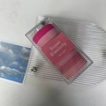 Detail of pink high elasticity hair ties set stored in a clear rectangular plastic box - Pink