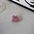 Handmade light pink heart-shaped hair claw clip with a glossy translucent finish - Pink Purple