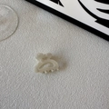 Translucent creamy white heart hair claw clip with SUNSHINE Handmade lettering - Mermaid Color