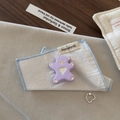 Cute purple candy bear hair clip with golden heart and silver chain ring accessory - Hair Clip / Purple
