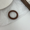 Minimalist brown matte spiral telephone wire hair tie with high elastic resin - Brown
