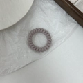 Frosted matte grey telephone wire hair ring with high elasticity in a minimalist style - Gray Purple