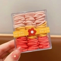 Set de gomas de pelo de alta elasticidad en colores pastel en caja de regalo cuadrada - Estilo crema