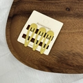 Lot de trois barrettes à cheveux jaune vif en forme de goutte sur carte de support - Jaune