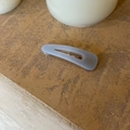 Handmade light blue acetate teardrop hair clip with elegant gold France branding - Sky Blue