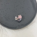 Barrette coeur style Y2K en résine avec fleurs roses et étoiles pailletées colorées - Cœur Rose Coloré