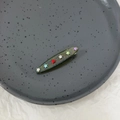 Y2K dark green resin star hair clip with colorful glitter for women and girls - Slim Oval Dark Green