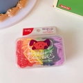 Close-up of 100-piece candy color hair elastics in a box with super elasticity - Multicolor