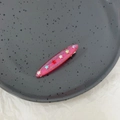 Pink glitter Y2K star hair clip with colorful resin accents for girls and women - Slim Oval Rose Red