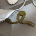 Pinza per capelli francese verde oliva traslucido con un design a onde stile jelly - Verde