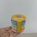 Détail de l'ensemble d'élastiques macaron à haute élasticité avec emballage Happy Day - Couleur macaron