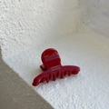 Deep red acetate hair claw clip with golden France Handmade lettering on stone background - Burgundy