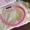 Serre-tête en éponge rose avec étiquette faite main, accessoire de cheveux rembourré doux - Rose