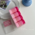 Pink gradient high elasticity hair ties set in a transparent box for women - Pink Series
