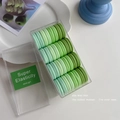 50-piece set of gradient green high elasticity hair ties in a clear plastic storage box - Green System