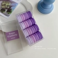 Set of purple gradient high elasticity seamless hair ties in a clear acrylic box for women - Purple Series