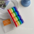 Rainbow high elasticity hair ties set in clear storage box for women and girls - Multicolor