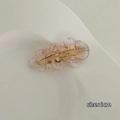 Pink marble acrylic cloud-shaped hair clip with gold metal base and 6cm size label - Sakura Pink