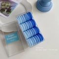 Gradient blue high-elastic hair tie set in a transparent box, 50-piece pack - Blue Series
