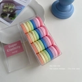 Colorful high elasticity hair ties set in clear storage box with candy tones - Candy Colors
