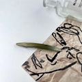 Schicker olivgrüner Haarclip aus Acetat mit Marmoreffekt und goldener Aufschrift - Ellipse / Grün