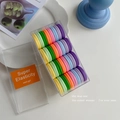 Colorful high elasticity macaron hair tie set in a clear box for women and girls - Mixed Colors