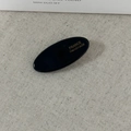 Elegante pinza de pelo ovalada de acetato negro con letras doradas France Handmade en tela - Negro