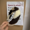 Cerchietto largo in peluche intrecciato marrone e beige con etichetta fatta a mano lato - Peluche Nero e Bianco