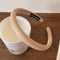 Elegant apricot handmade fabric padded headband for women with a vintage French style look - Khaki