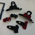 Elegant velvet bow hair claw clips and barrettes in vintage red and black styles - Red BB Clip