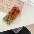 90-piece high-elastic hair ties in earth tones with a clear storage box container - Camel