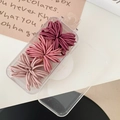Set of 90 high elasticity pink and purple hair ties in a transparent storage box - Pink Purple
