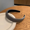 Diadema chic de cuero gris oscuro con acolchado grueso para un estilo elegante - Gris Cuero