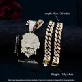 Men's hip hop gold iced-out necklace with Simba lion head pendant and cuban chain - Gold (Pendant + Chain)
