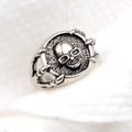 Vintage Punk Silber Drachenkralle Ring mit Totenkopf und Sonnenbrille im Hip-Hop-Stil - US 8 / Drachenklaue Totenkopf Ring