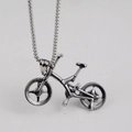 Collar con colgante de bicicleta retro en acero inoxidable con cadena de bolas de plata - Solo Colgante (Sin Cadena) / Bicicleta/Plata Retro