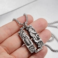 Detailed view of vintage relief pendant with 1913 engraving on a heavy metal chain - Pendant Only (Without Chain) / Blade Style 1 (1913)
