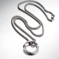 Collana da uomo con ciondolo ad anello di Mobius in acciaio inossidabile argento - Argento