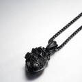 Mattschwarze anatomische Herzanhänger-Halskette im Punk-Gothic-Stil für Herren - Nur Anhänger (Ohne Kette) / Schwarz