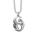 Hip hop style titanium steel pendant necklace with abstract spiral flame design on box chain - Auspicious Cloud Flame Pendant Only (Without Chain)