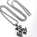Collana con ciondolo nodo celtico vichingo in acciaio inossidabile argento con catena - Ciondolo Solo (Senza Catena)