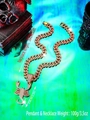 Iced out gold scorpion pendant on 20 inch Cuban link chain for men and women - Scorpio / Pendant Only / Gold