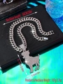 Hip hop silver Cuban chain with iced out dog pendant and 50cm necklace length dimensions - Aries / Pendant Only / Silver