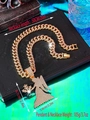 Gold plated hip hop angel pendant necklace with iced out cubic zirconia and cuban chain - Virgo / Pendant Only / Gold