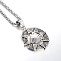 Retro silver Valknut pendant necklace in stainless steel for Viking style lovers - Viking Symbol Silver (Pendant Only (Without Chain)) / Pendant Only